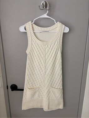 Rubbish Cream Cable Knit Sleeveless Dress